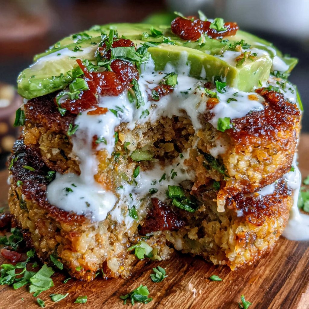 Chickpea Coriander Burger Stack
