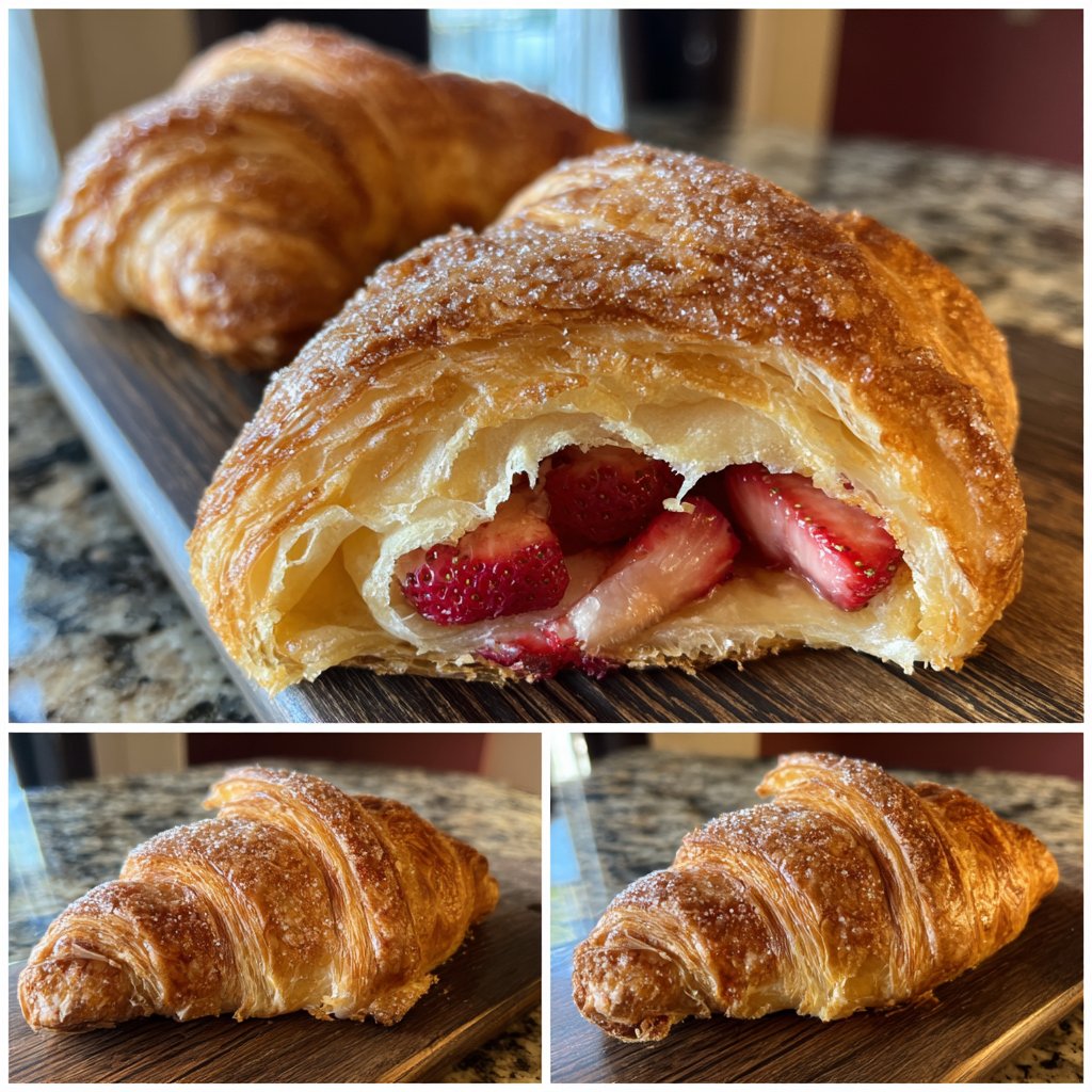 Cinnamon Sugar Strawberry Croissants