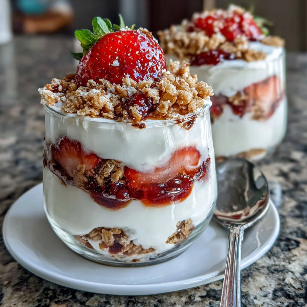 Chilled Strawberry Cloud Parfait