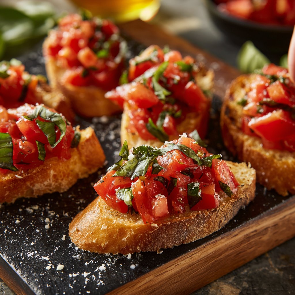 Lemon Basil Bruschetta Bites