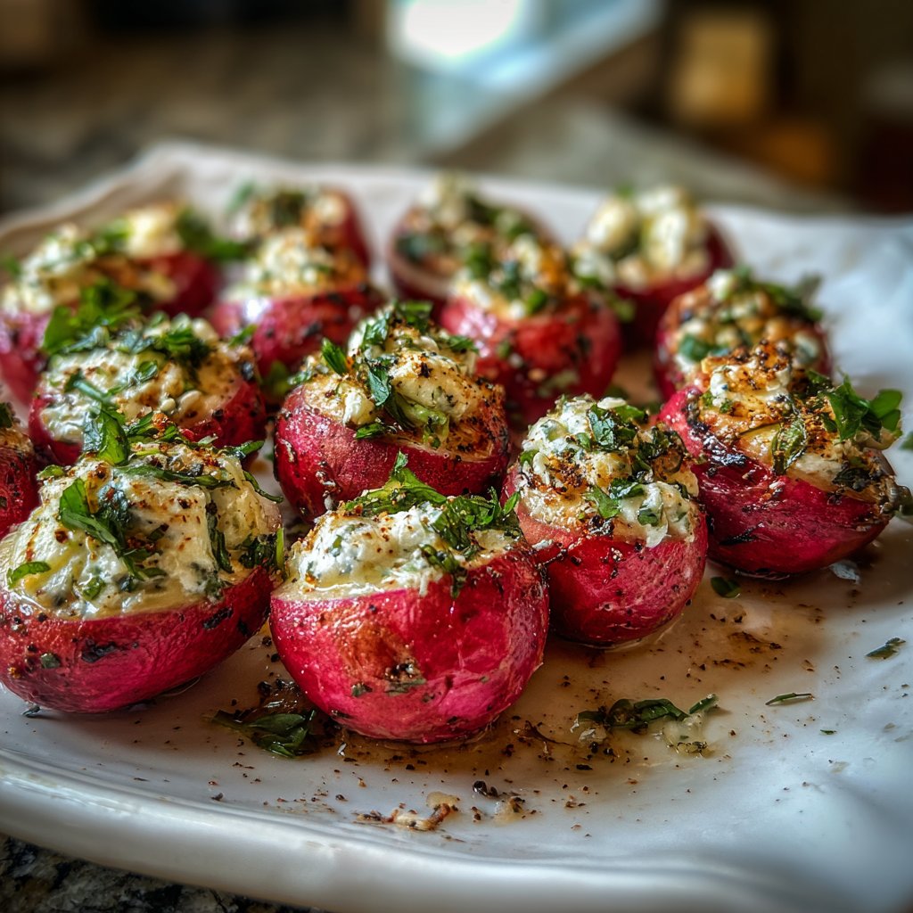 Herbed Cream Cheese Stuffed Radishes